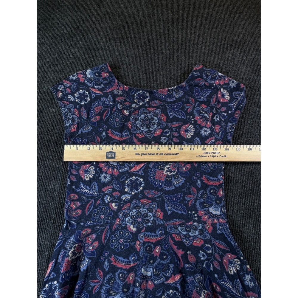 Hollister Women Navy Blue Pink Floral Skater Dress Cap Sleeve Mini Medium 2493 - Picture 5 of 7